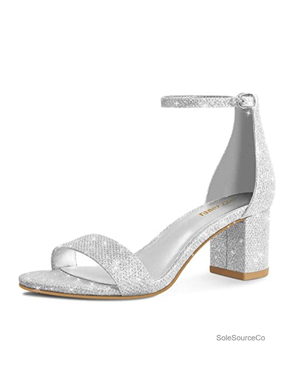 Women's Block Heel Ankle Strap Sandals Faux Leather Open Toe 2 Inch Heel